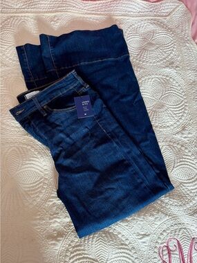 crown & ivy Dark Indigo Wide Leg Jeans